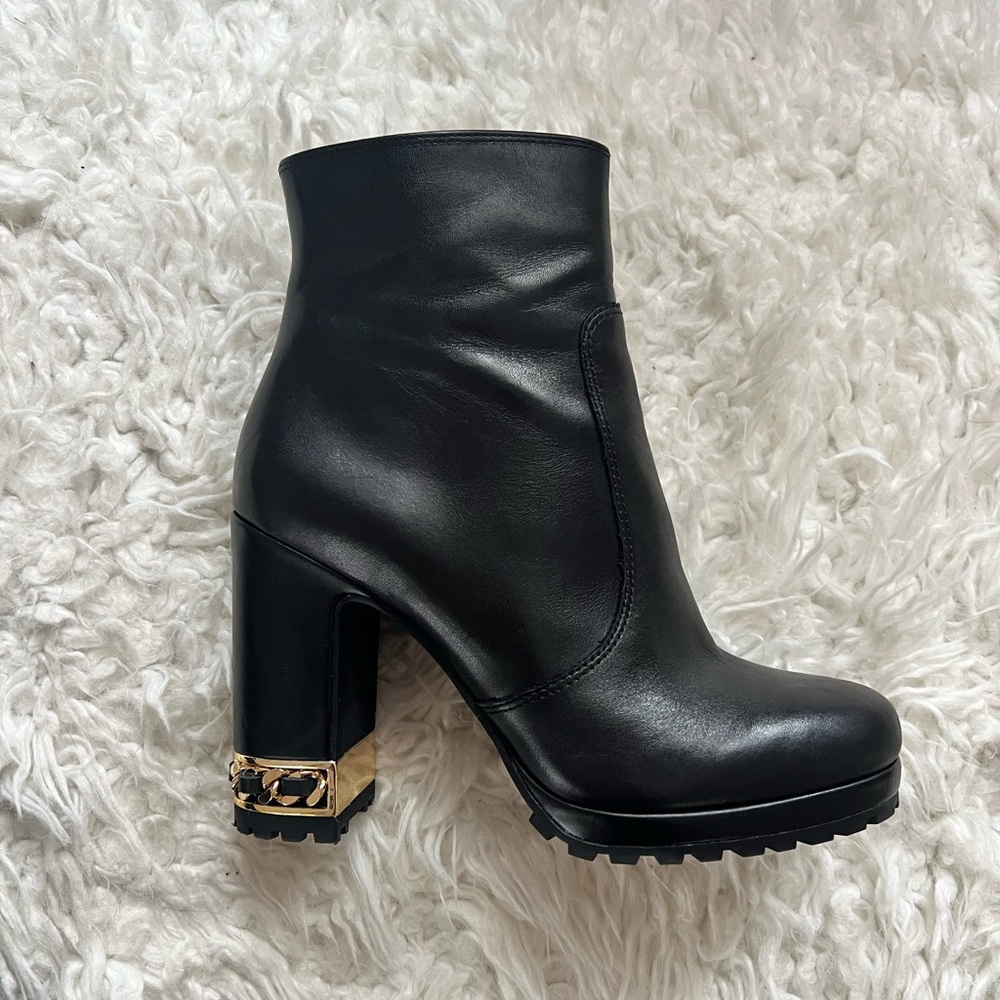 Karl Lagerfeld leather boots.